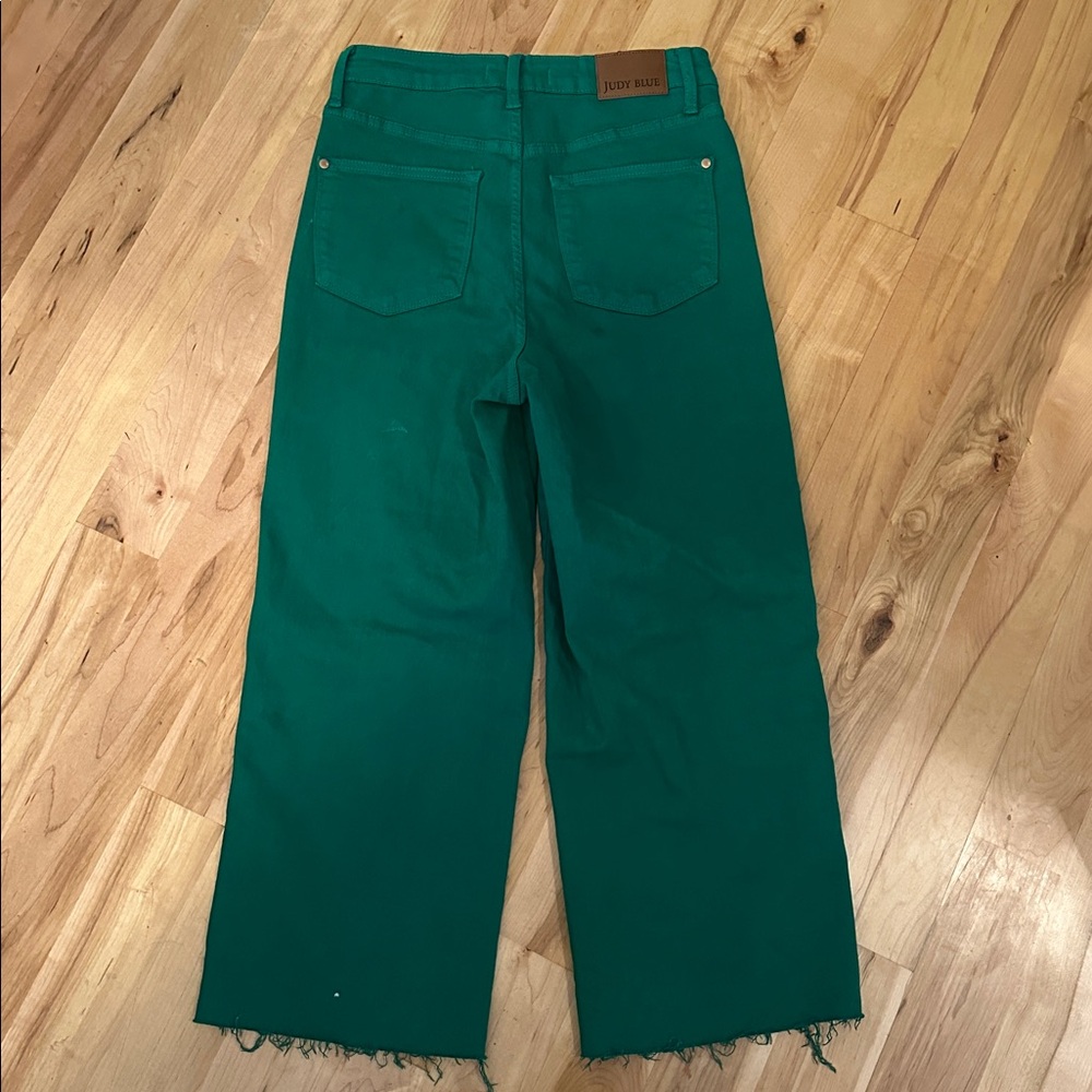 Judy Blue High Rise Crop Green Jeans Size 5 / 27 - Picture 2 of 11